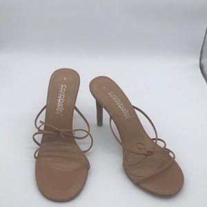 Carabella slip on heels. Tan. Size 7